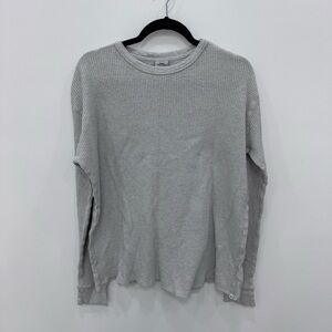 URBAN OUTFITTERS Waffle Thermal Long sleeve Tee gray shirt unisex Large